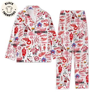 Hockey Town Red Wings Go Wings Go Design Pajamas Set