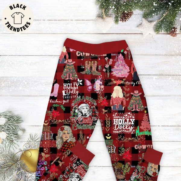 Holly Dolly Christmas Hard Candy Red Christmas Design Pajamas Set