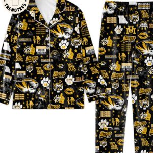 HOT Missouri Saturdays Are For The Tigers Mascot Design Black Pijamas Set