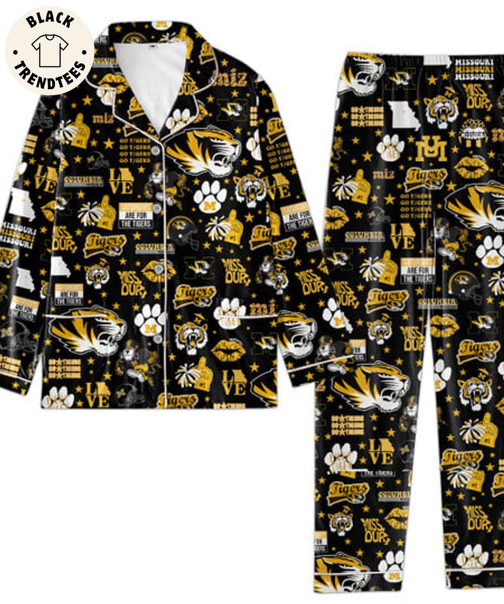 HOT Missouri Saturdays Are For The Tigers Mascot Design Black Pijamas Set