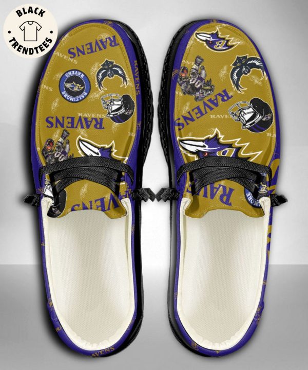 HOT NFL Baltimore Ravens Custom Name Hey Dude Shoes