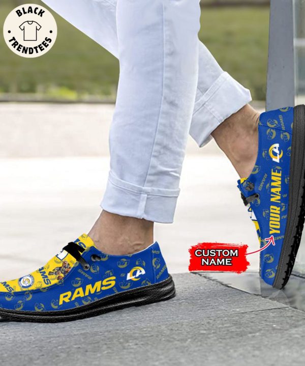 HOT NFL Los Angeles Rams Custom Name Hey Dude Shoes