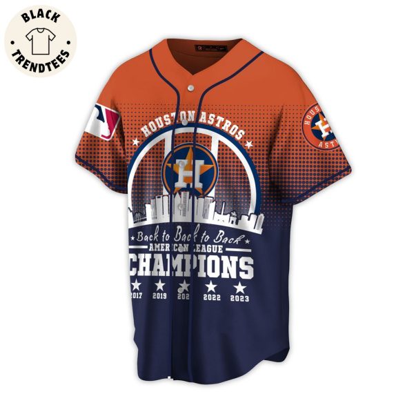 Houseton Astros American League Logo Design On Sleeve Orange Blue Baseball Jersey
