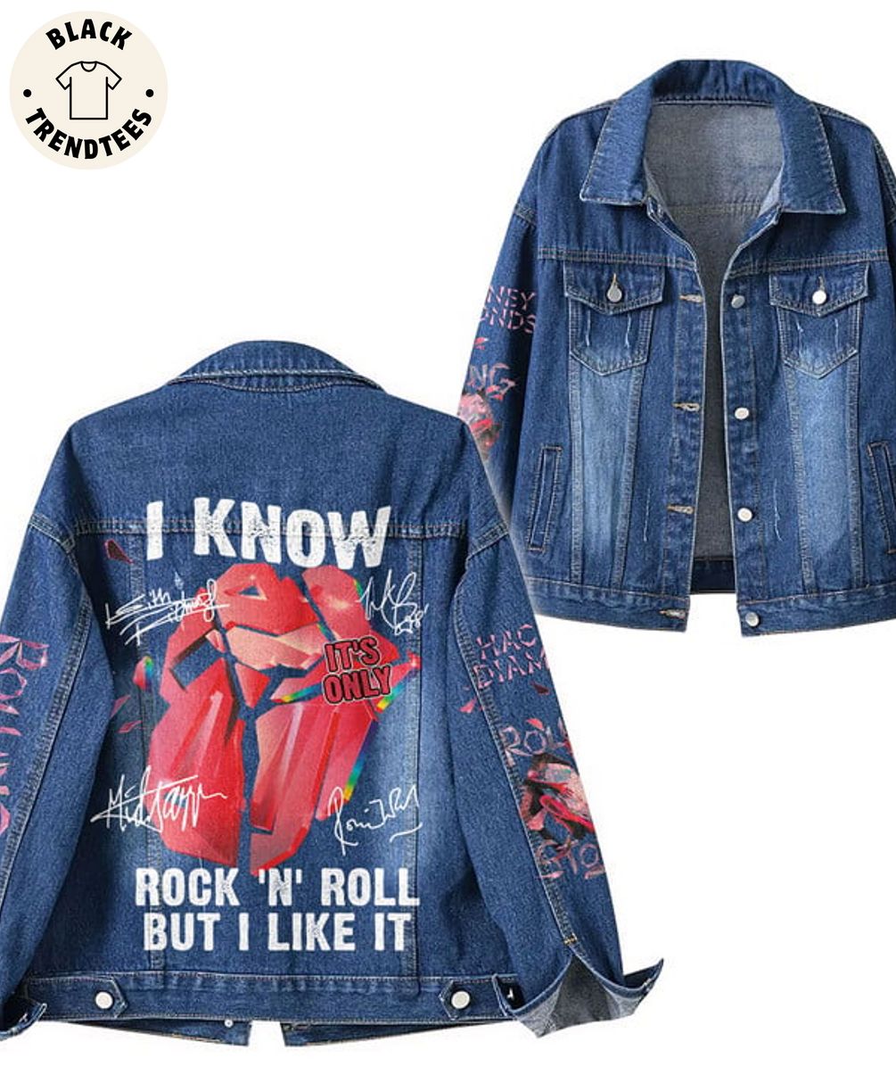 I Know Its Only Rock N Roll But I Like It Stones Hooded Denim Jacket