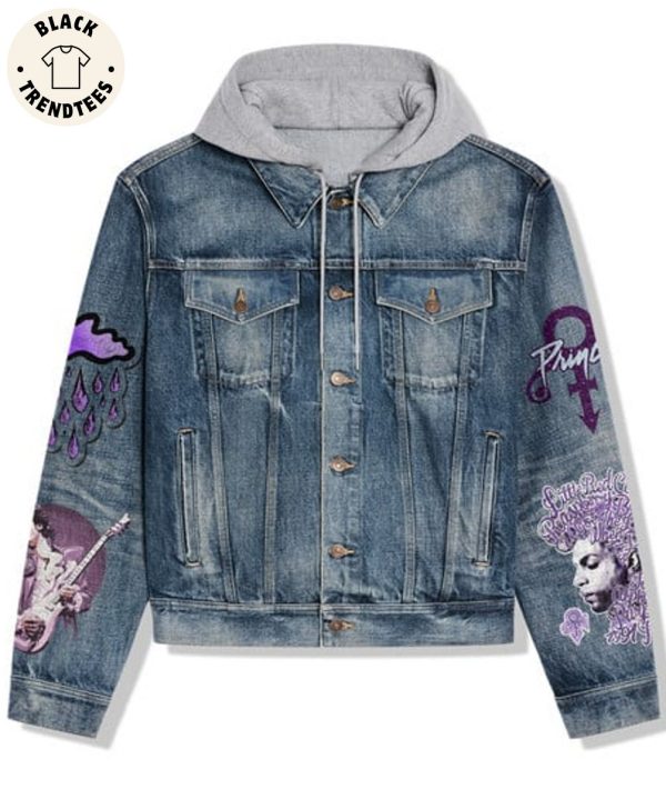 I Only Want to See You Laughing In The Purple Rain Hooded Denim Jacket
