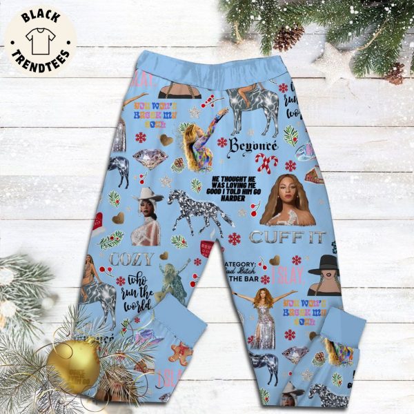 I Sleigh All Day Beyonce Christmas Portrait Design Pajamas Set