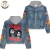 Jurassic Park Dinosaur Design Hooded Denim Jacket