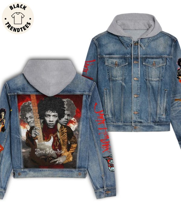 Jimi Hendrix Design Hooded Denim Jacket