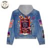 Jurassic Park Dinosaur Design Hooded Denim Jacket