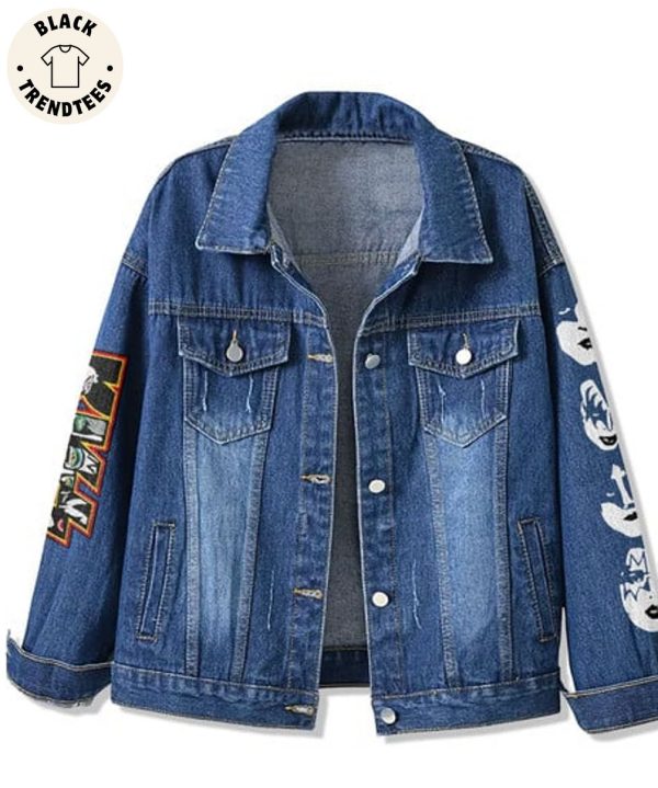 Kiss Thit Is My Music It Makes Me Proud There Are My People And This Is My Couwd Hooded Denim Jacket