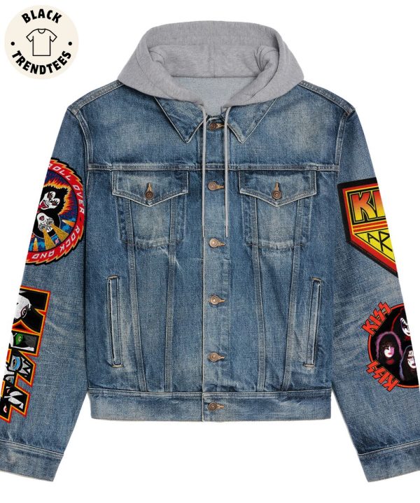 KISS You Drive Us Wild Well Drive You Crazy Hooded Denim Jacket