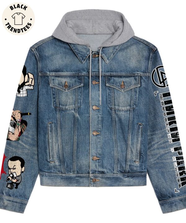 Linkin Park Rock Band Drawstring Hooded Denim Jacket