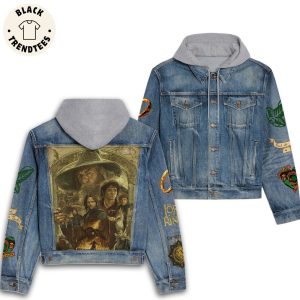 Lord Of The Rings Fantasy Adventure Movie Portrait Design Hooded Denim Jacket