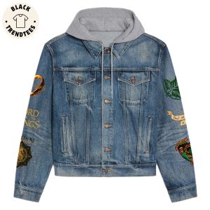 Lord Of The Rings Fantasy Adventure Movie Portrait Design Hooded Denim Jacket