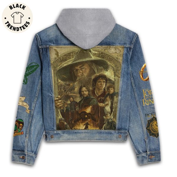 Lord Of The Rings Fantasy Adventure Movie Portrait Design Hooded Denim Jacket