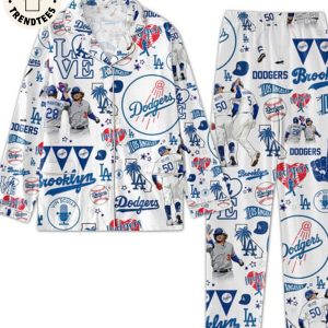 Los Angeles Dodgers Love White Pijamas Set