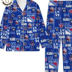 LUXURY NewYork Rangers No Quit In New York Logo Design Pijamas Set