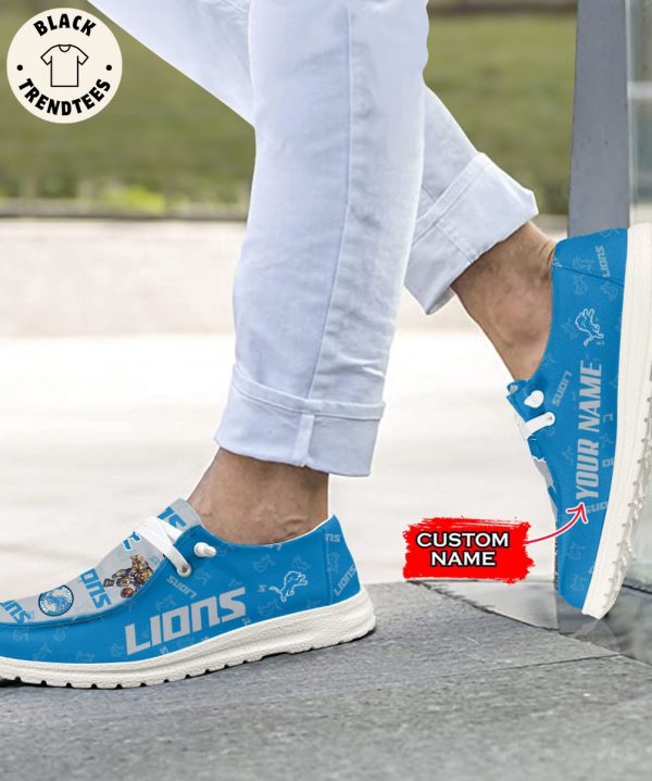 LUXURY NFL Detroit Lions Custom Name Hey Dude Shoes