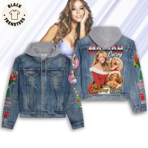 Mariah Carey All I Want For Christmas Is You Design Hooded Denim Jacket