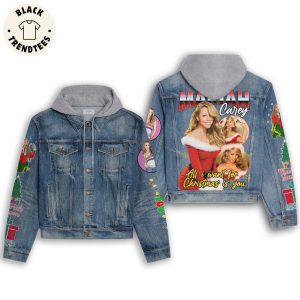 Mariah Carey All I Want For Christmas Is You Design Hooded Denim Jacket