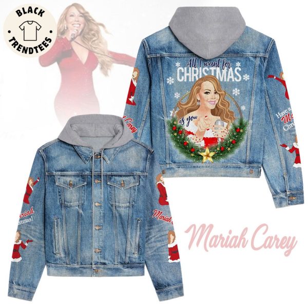 Mariah Carey – All I Want For Christmas Is You Songs Portrait Design Hooded Denim Jacket
