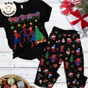 Merry Christmas Noel Black Design Pajamas Set