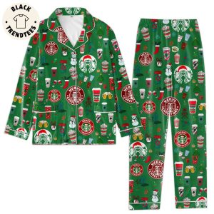 Merry Christmas Starbucks Noel Green Design Pajamas Set