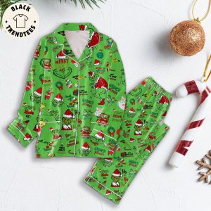 Merry Gricnh Mas Christmas Green Pajamas Set