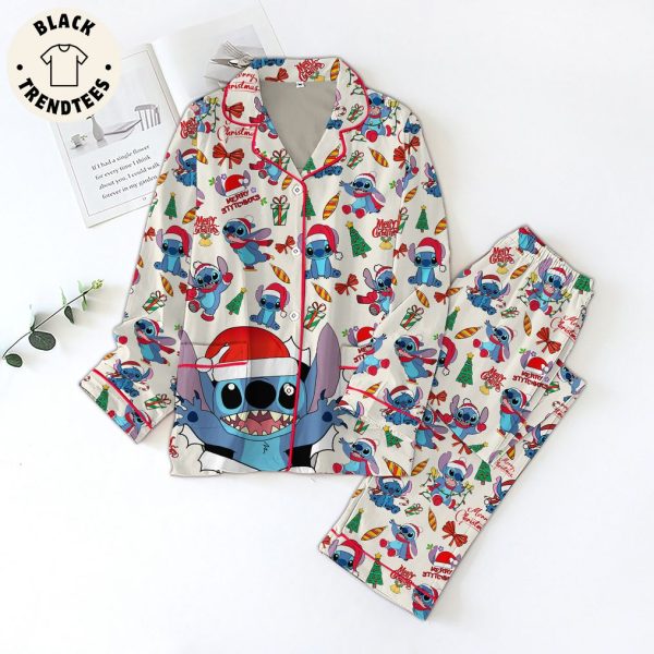 Merry Stitchmas Christmas Design Pajamas Set