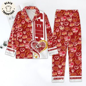 My Chiefs Hearts Red Design Pajamas Set