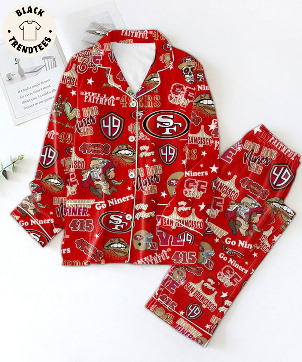 NEW Hellla Faithful 49ers San Francisco Niners Red Pijamas Set