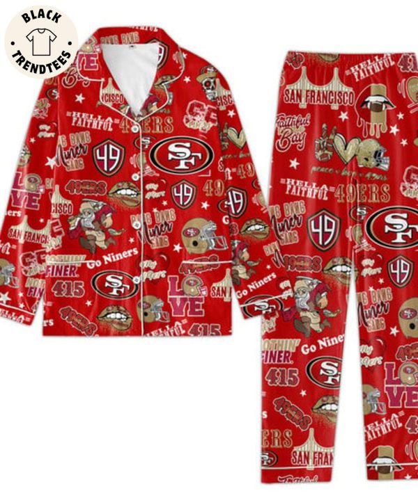 NEW Hellla Faithful 49ers San Francisco Niners Red Pijamas Set