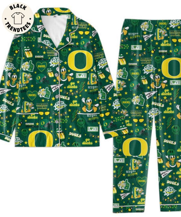 NEW Oregon Ducks University Oregon Eugene Green Pijamas Set