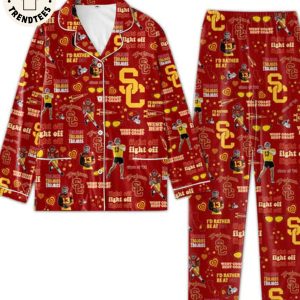 NEW Trojans West Coast Id Rather Be At 901 Red Pijamas Set