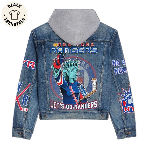 New York Rangers Lets Go Rangers Design Hooded Denim Jacket