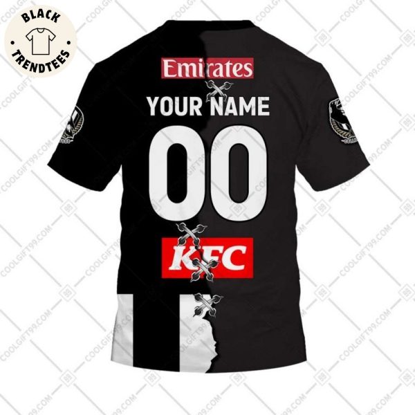 Personalized AFL Emirates Collingwood Magpies 1892 KFC  Black Logo Design 3D Hoodie