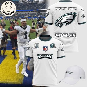 Personalized Philadelphia Eagles NFL Logo White Design 3D T-Shirt