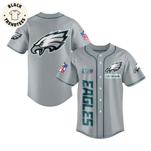 Personalized Super Bowl Philadelphia Eagles Gray Mascot Design Baseball  Jersey