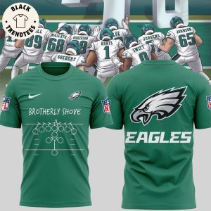 Philaelphia Eagles Football Brotherly Shove Mascot Design Green 3D T-Shirt