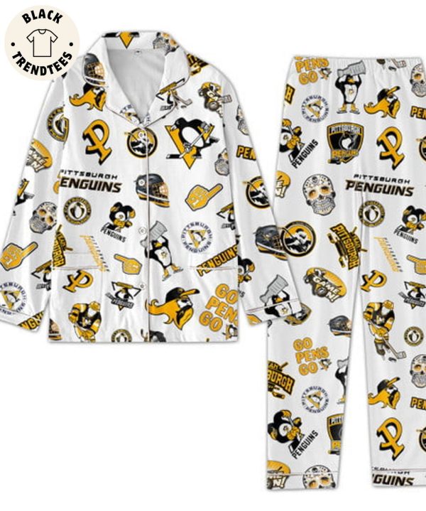 Pittsburgh Penguins Go Pens Go Logo Design Pijamas Set