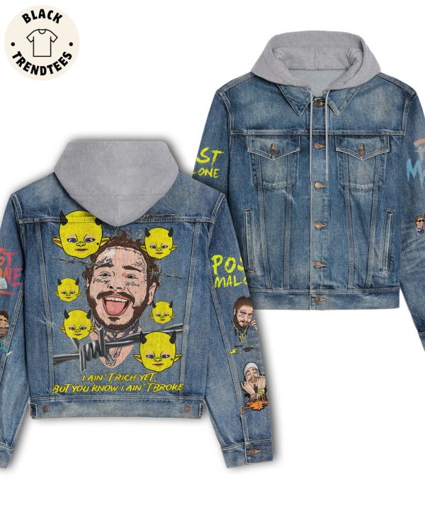 Post Malone Chibi Design Hooded Denim Jacket