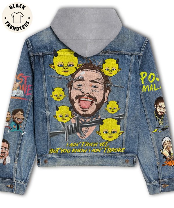 Post Malone Chibi Design Hooded Denim Jacket