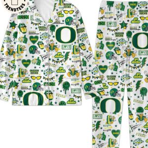 PREMIUM Oregon Ducks University Oregon Eugene Lips Design White Pijamas Set