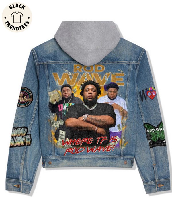 Rod Wave Where TF Is Rod Wave Hooded Denim Jacket