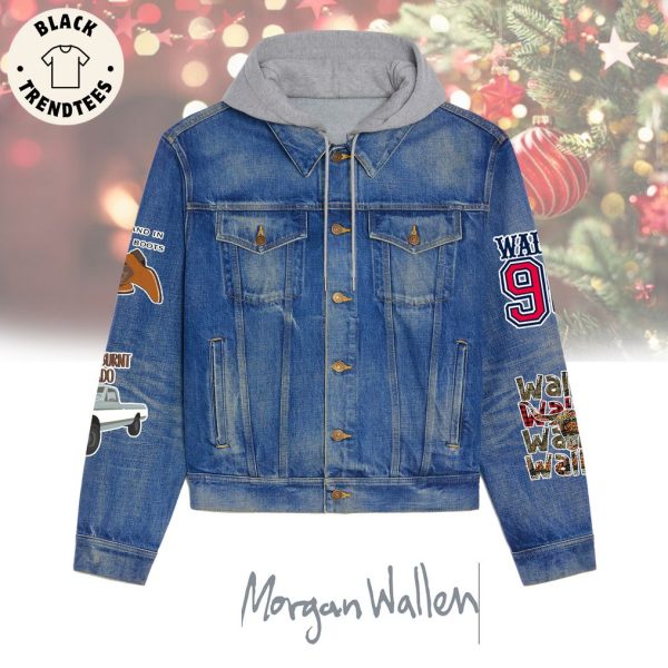 Santa Baby Put Morgan Wallen Under The Tree Christmas Bubble Design Hooded Denim Jacket