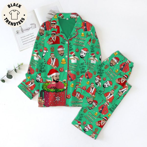 She Sais Oh You Rich Rich Christmas Green Design Pajamas Set