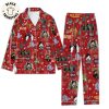 Silent Nught Holy Night All Is Calm All Is Bright Christmas Green Design Pajamas Set