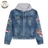 Te Amo Hasta Los Huesos Halloween Hooded Denim Jacket