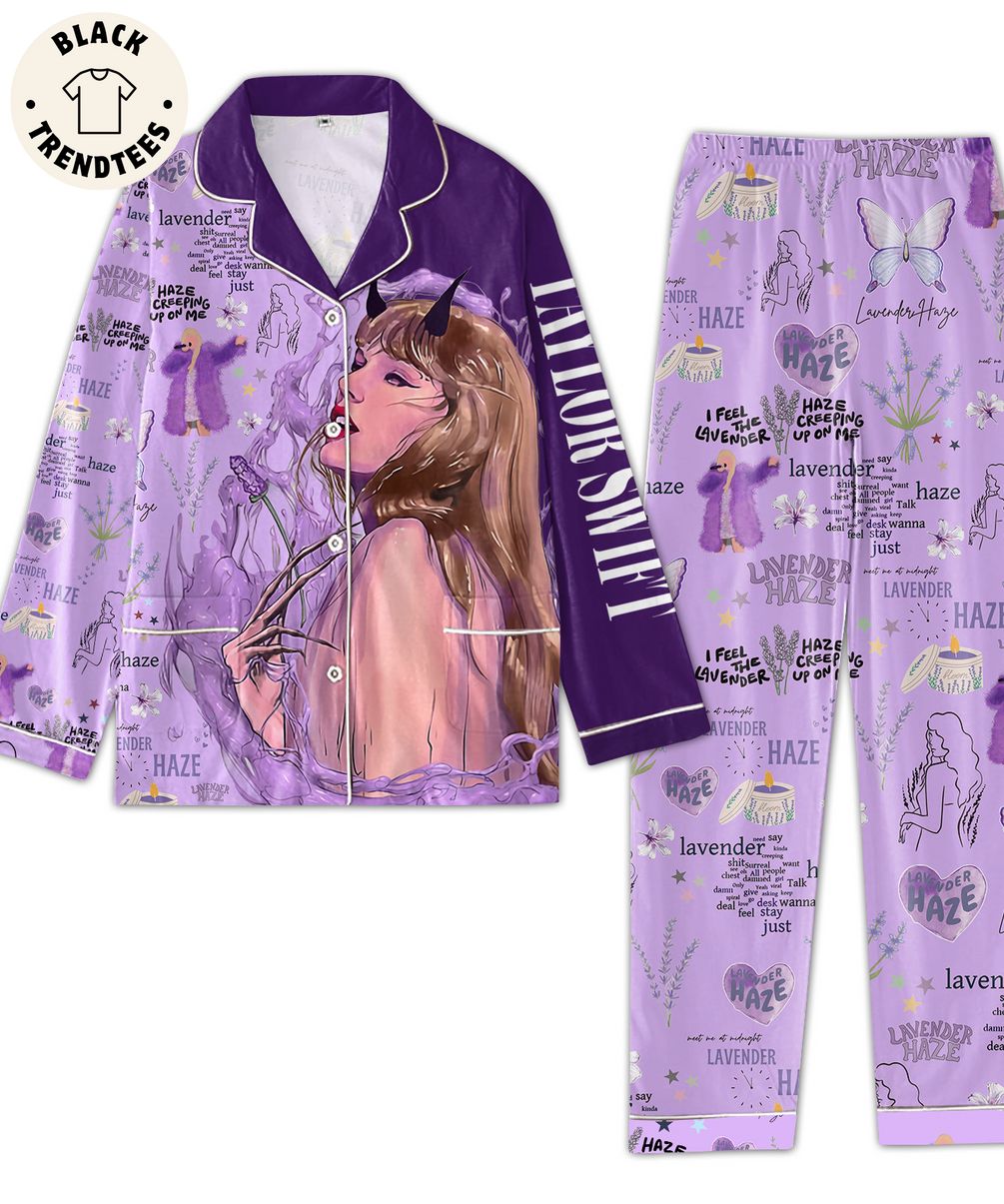Taylor Swift Lavender Haze Creeping Up On Me Purple Design Pijamas Set_