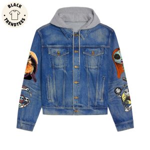 Te Amo Hasta Los Huesos Halloween Hooded Denim Jacket